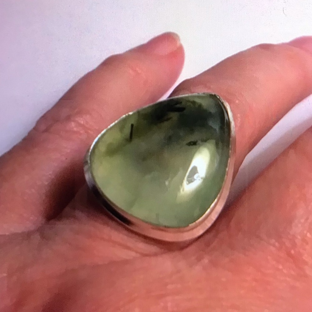 Prehnite 925 Sterling Silver Ring